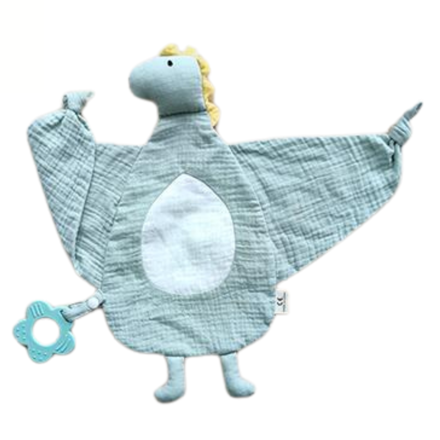 NYZE 2-in-1 Muslin Comforter and Silicone Teether - Dinosaur 1 S