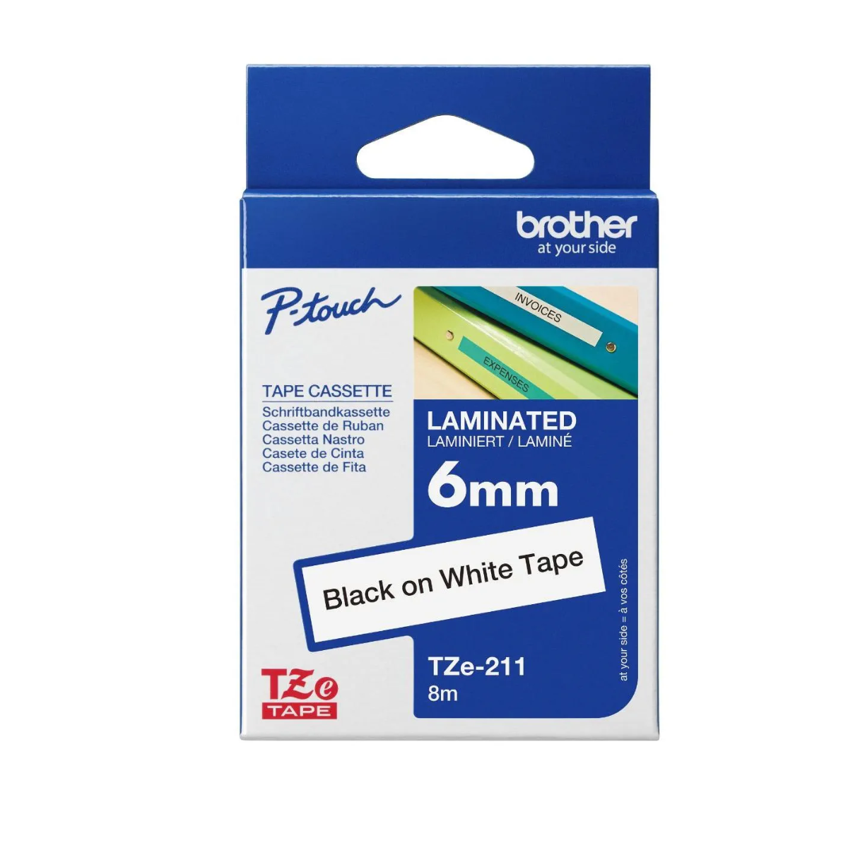 Brother TZE-211 6 mm Black on White 1 S