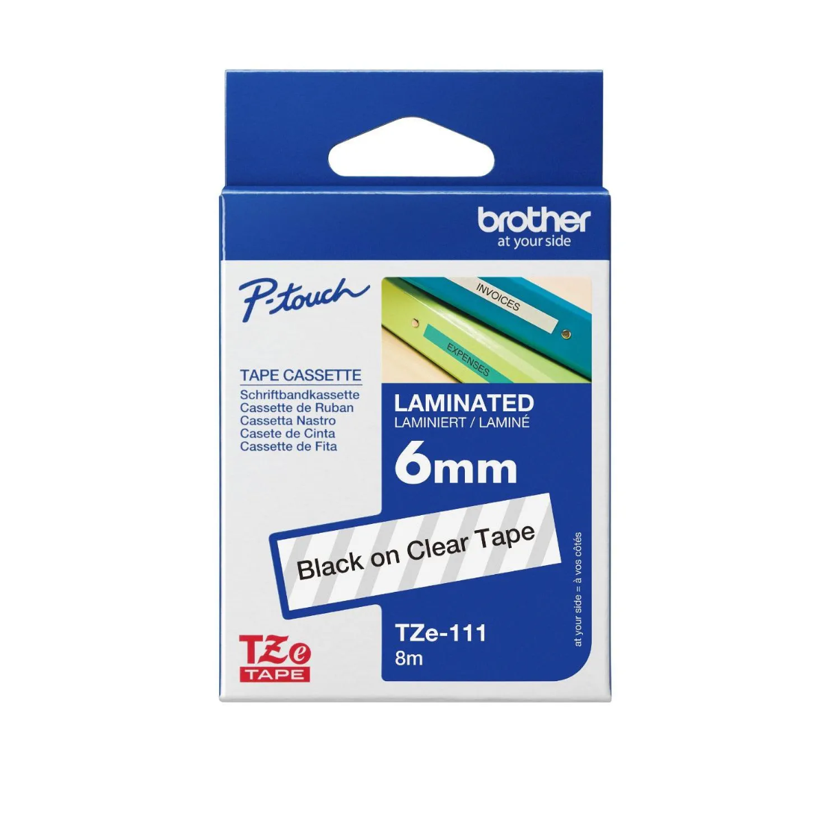 Brother TZE-111 6 mm Black on Clear 1 S