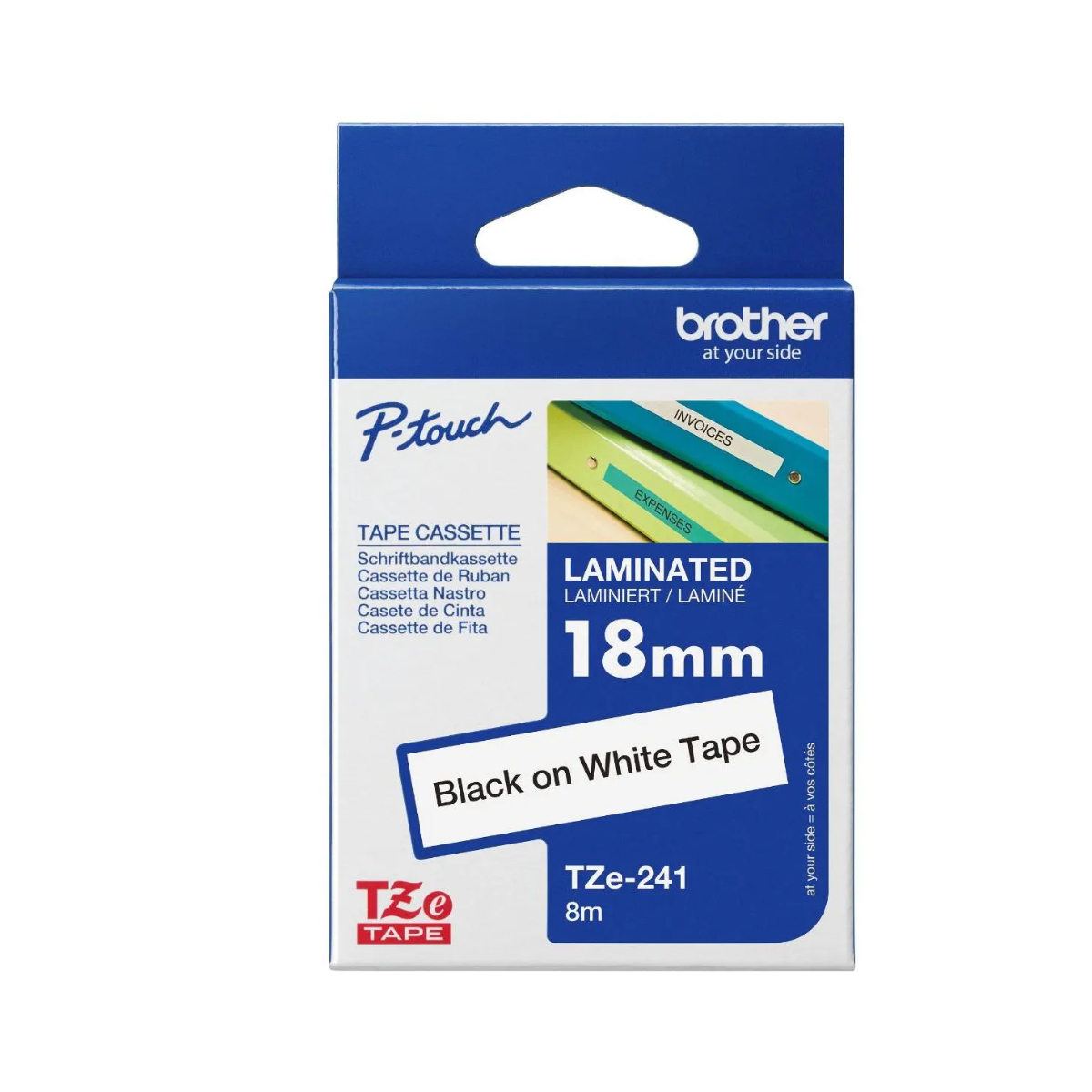 Brother TZE-241 18 mm Black on White 1 S