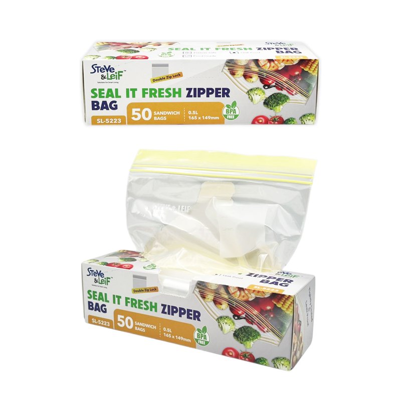 SnL Resealable Double Zipper Sandwich Bag 1 S