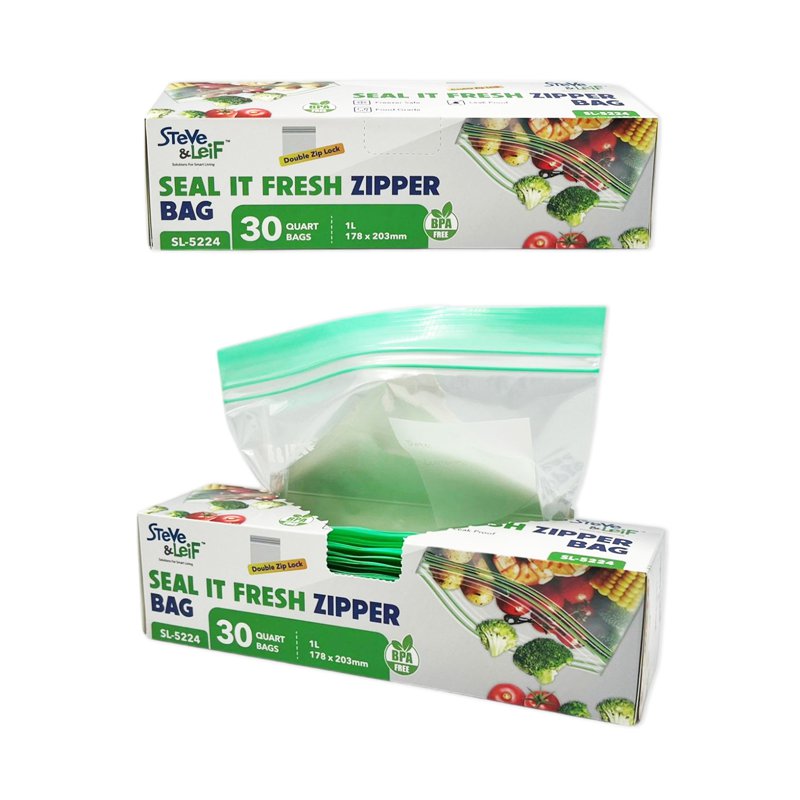 Steve & Leif Resealable Double Zipper Bag - Quart 1 S