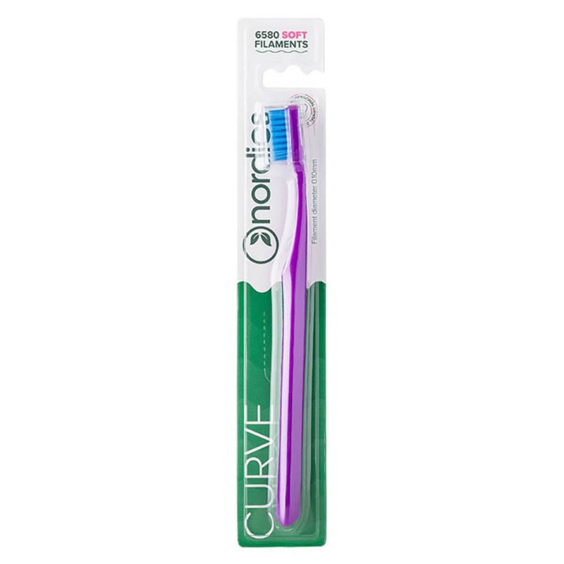 Nordics Adult Expert Curve Toothbrush Soft Filaments Purple 1 S