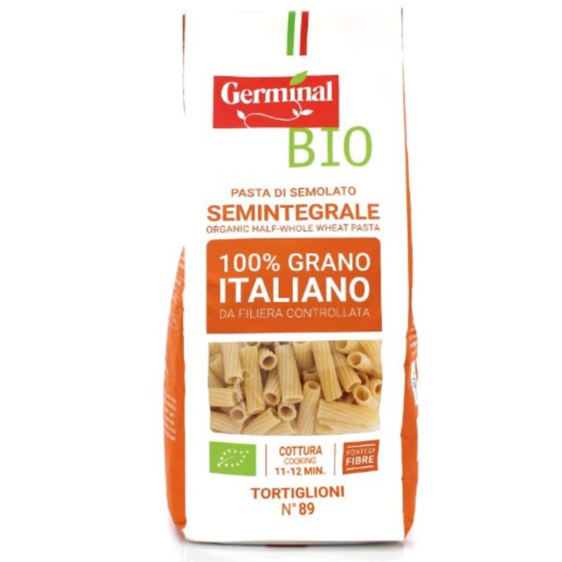 Germinal Bio Organic Half-Whole Wheat Pasta - Tortiglioni