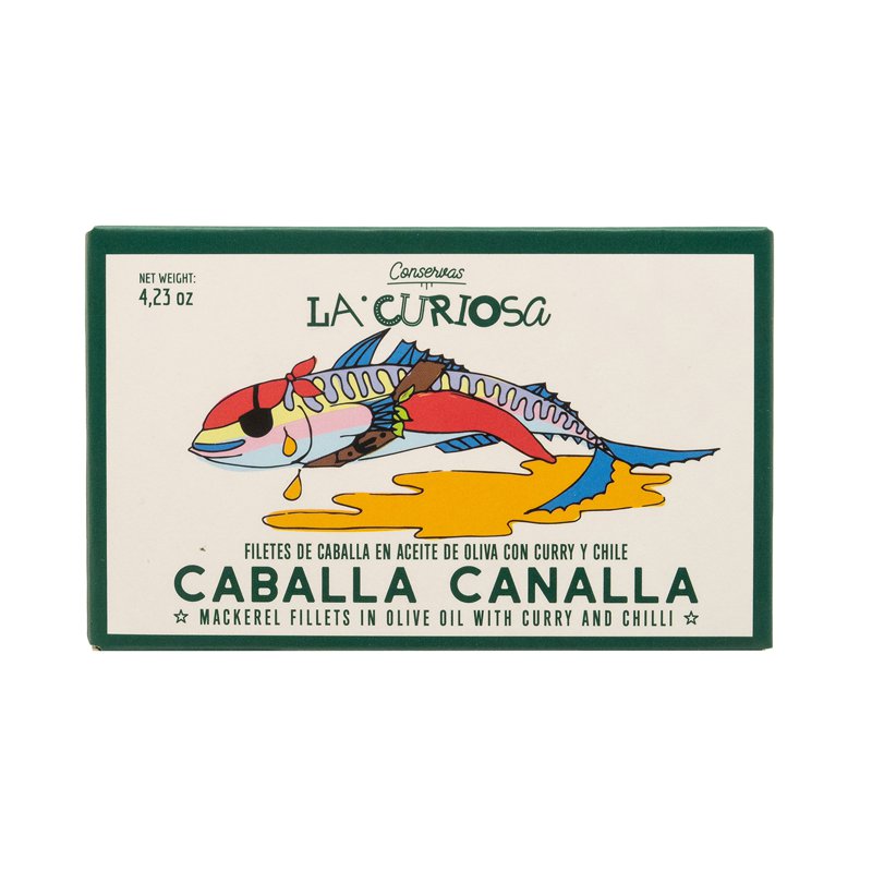 La Curiosa Mackerel Fillets With Olive Oil, Curry & Chilli 120 G
