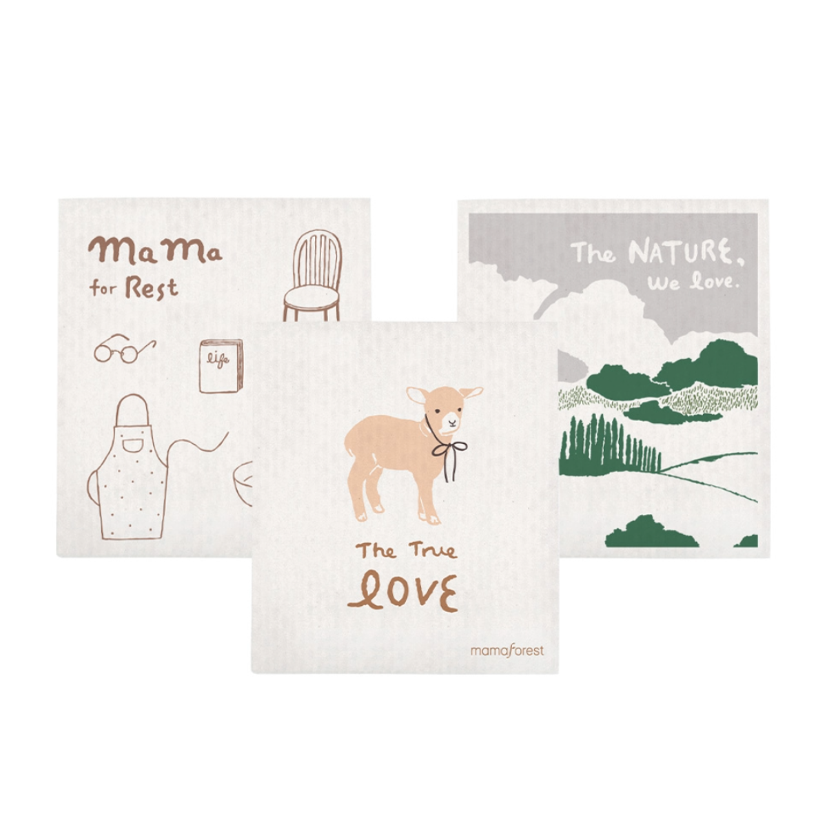 Mamaforest Cellulose Eco Dishcloth - 3-in-1 Bundle 3 S