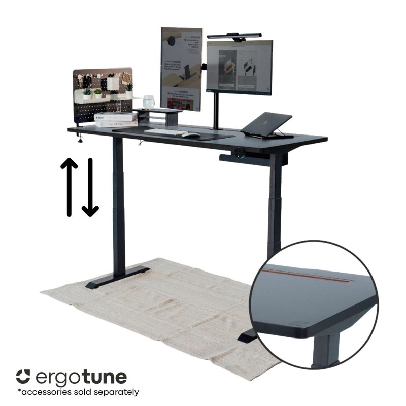 Everdesk Max Adjustable Table - Black B, Black T (120x60cm)