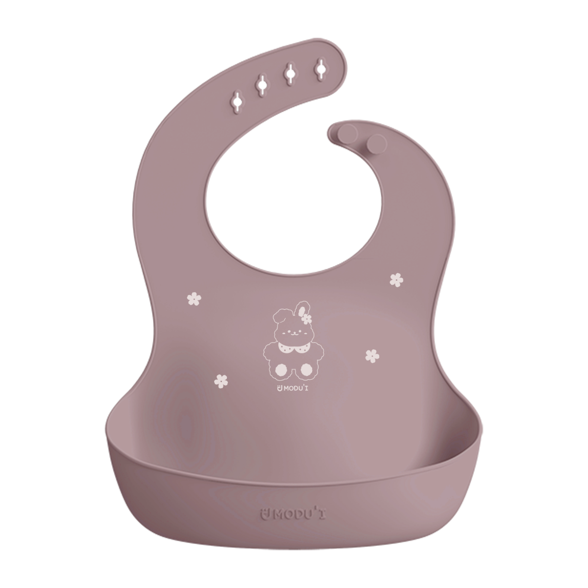 MODU'I Silicone Bib - Pink (with Rabbit) 1 S