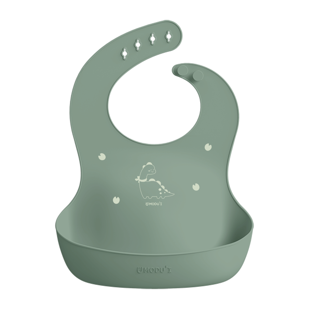 MODU'I Silicone Bib - Mint (with Dino) 1 S