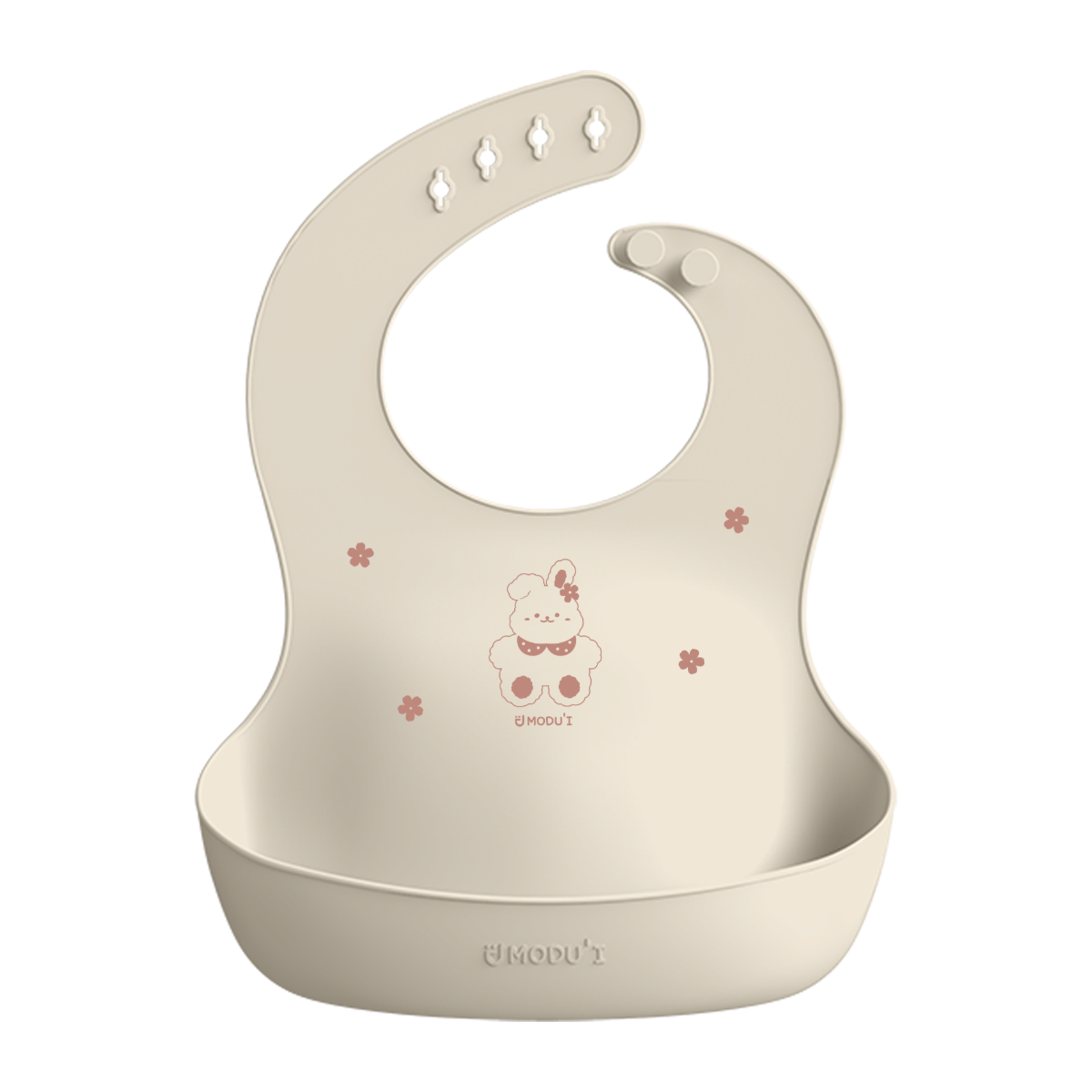 MODU'I Silicone Bib - Cream (with Rabbit) 1 S