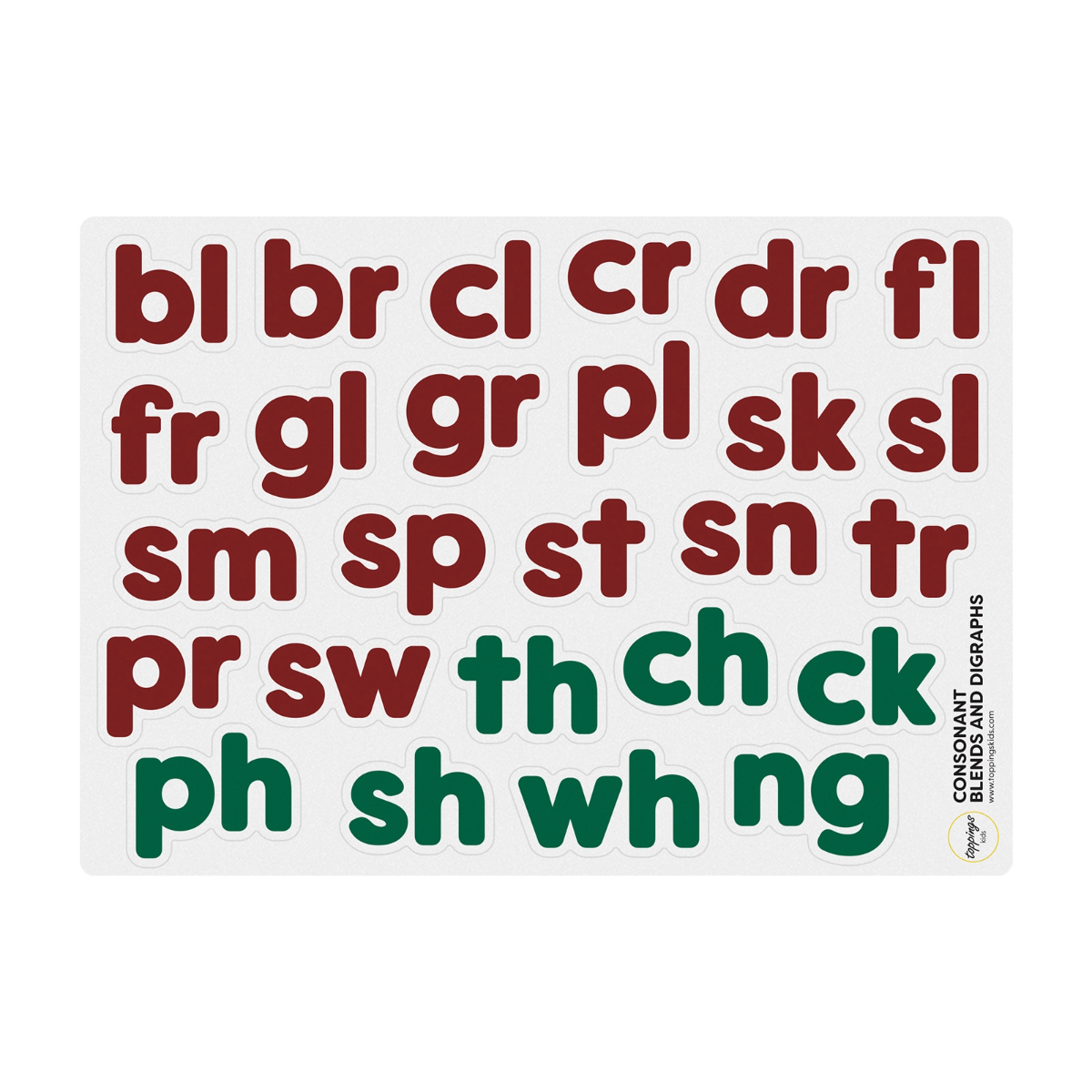 ToppingsKids TOKI Alphabet Magnet - ConsonantBlend & Digraphs