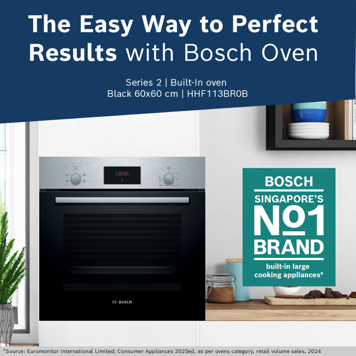 Bosch HHF113BR0B Built In Convection Oven - Stainless Steel 1 S