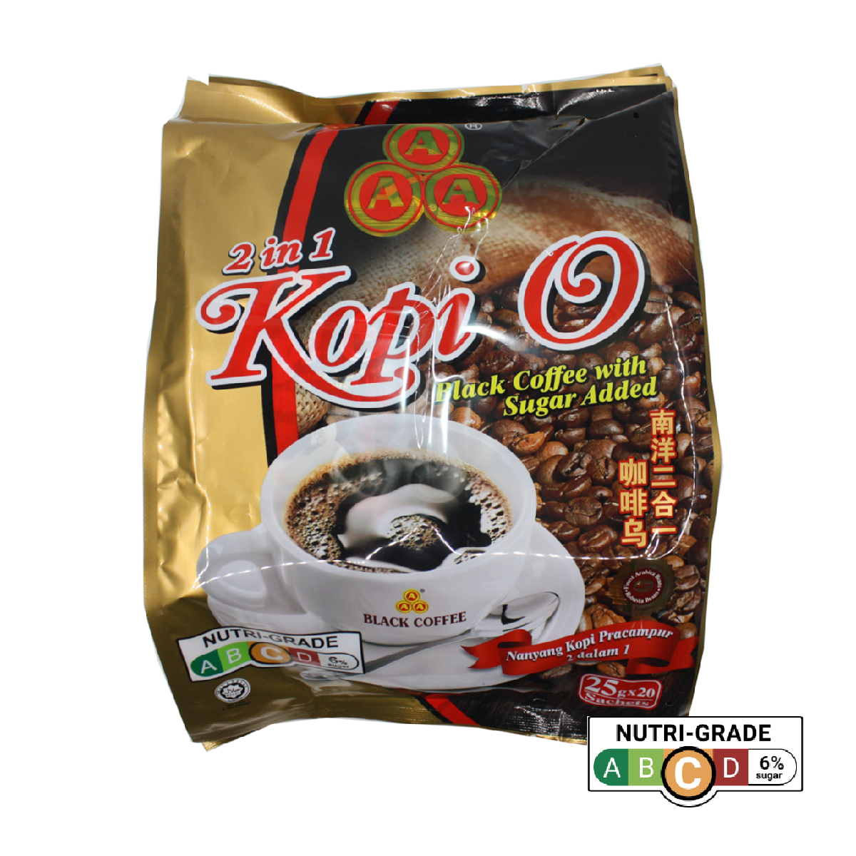 Aaa Ipoh Roast Nanyang 2 in 1 Kopi O (with Sugar Added)