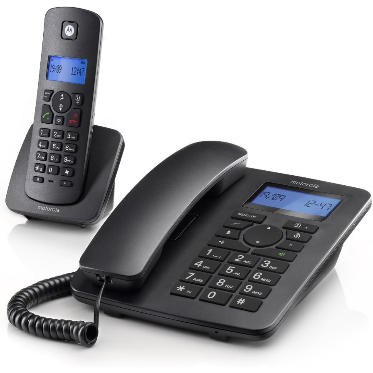 MOTOROLA Cordless/Corded Telephone Combo (C4201 BK) 1 S