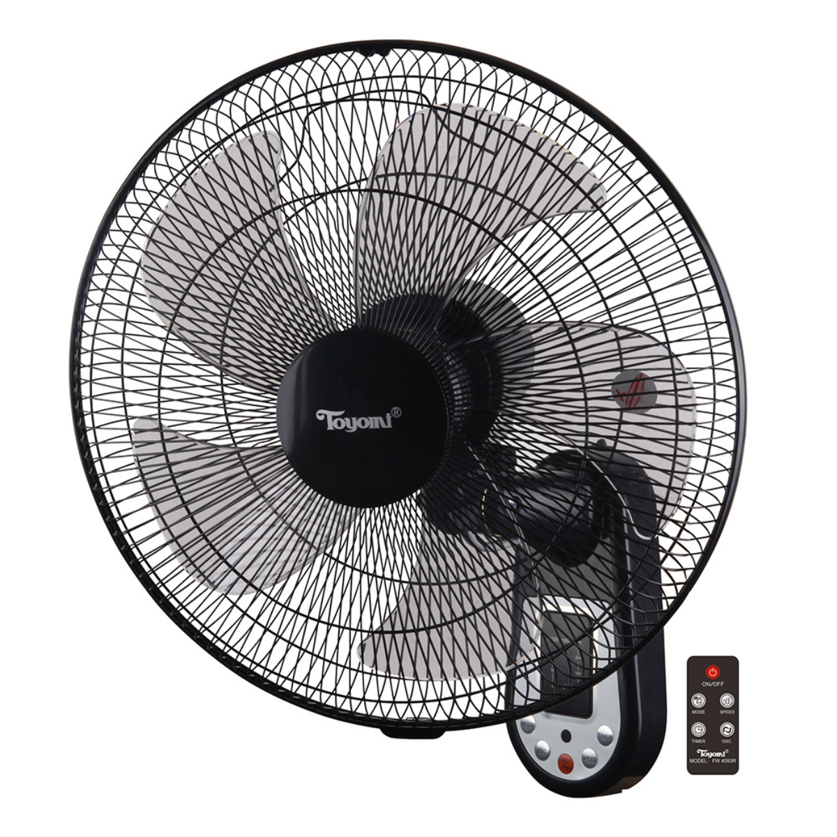 Toyomi Wall Fan with Remote 16" - FW 4093R Black 1 S