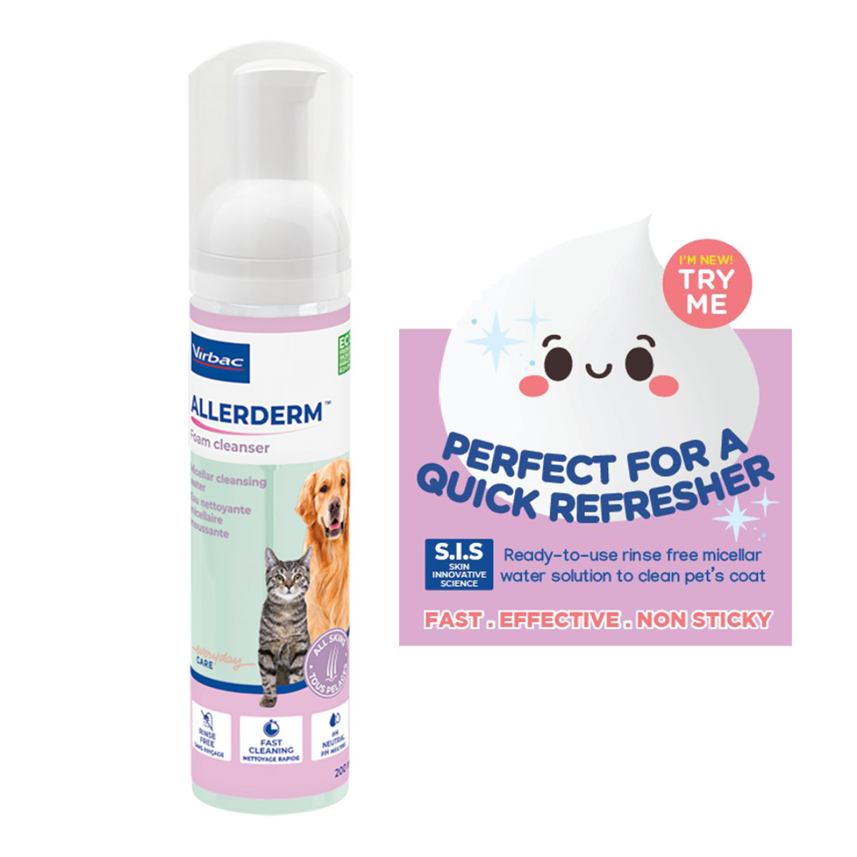 Virbac Foaming Cleanser for Cats and Dogs 200 ML