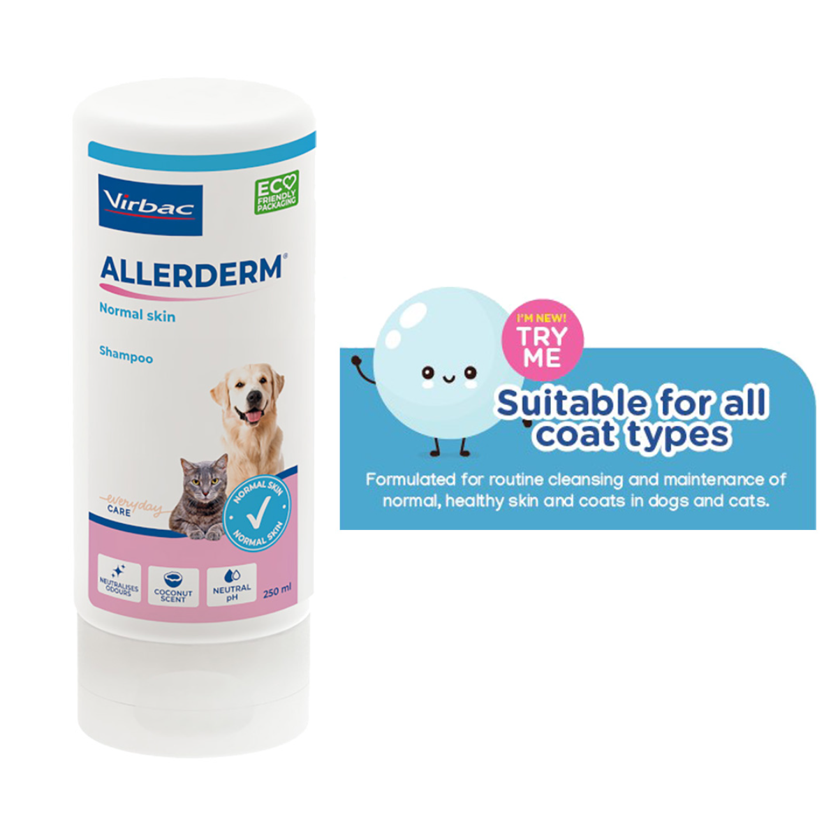 Virbac Allerderm Shampoo Normal Skin for Cats & Dogs 250 ML