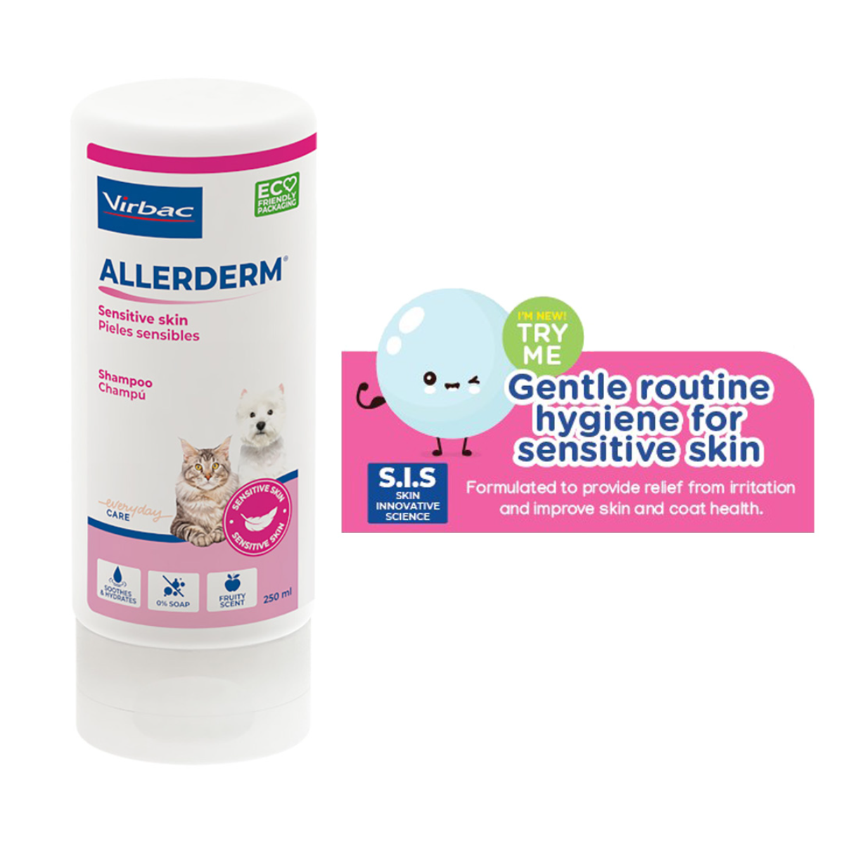 Virbac Allerderm Shampoo Sensitive Skin for Cats & Dogs 250 ML