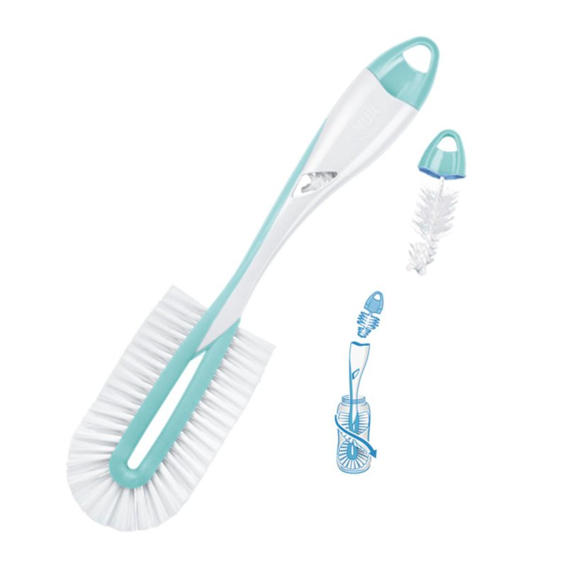 NUK Flat Brush for Baby Bottles with Teat Brush 1 S