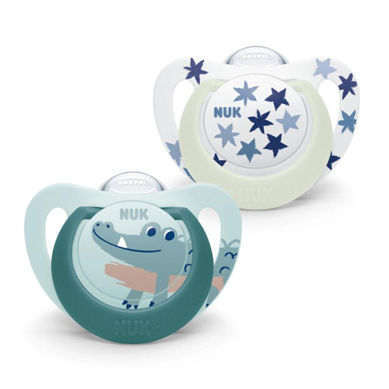 NUK Star Day & Night Soother Pacifier - Green (6-18 Months) 2 S