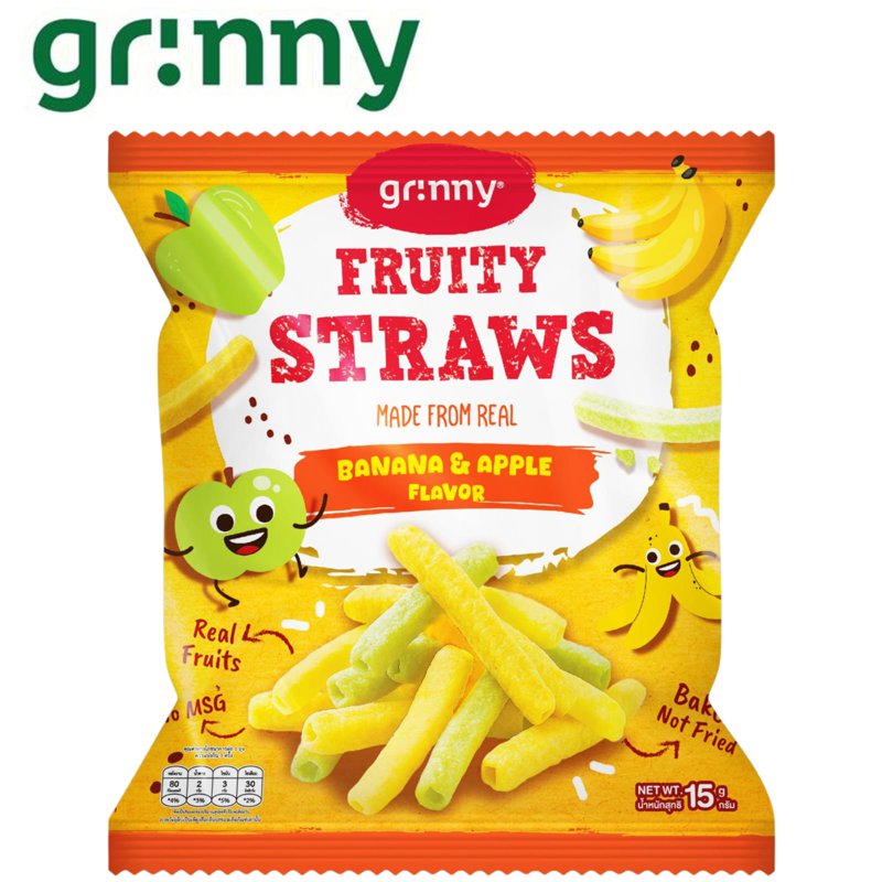 GRINNY Fruity Straws - Banana & Apple