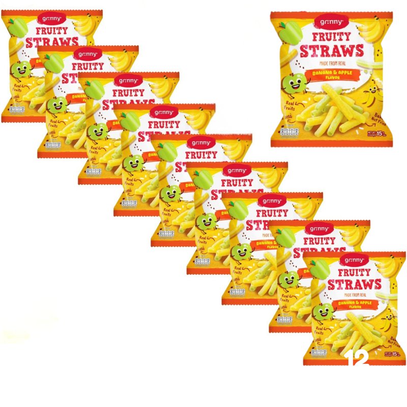 GRINNY Fruity Straws - Banana & Apple