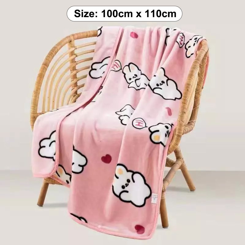 Sweet Home Cartoon Coral Fleece Blanket Baby Size-Pink Rabbit 1 S