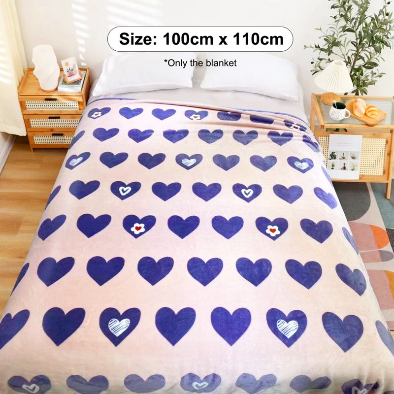 Sweet Home Cartoon Coral Fleece Blanket Baby Size-PBlue Love 1 S
