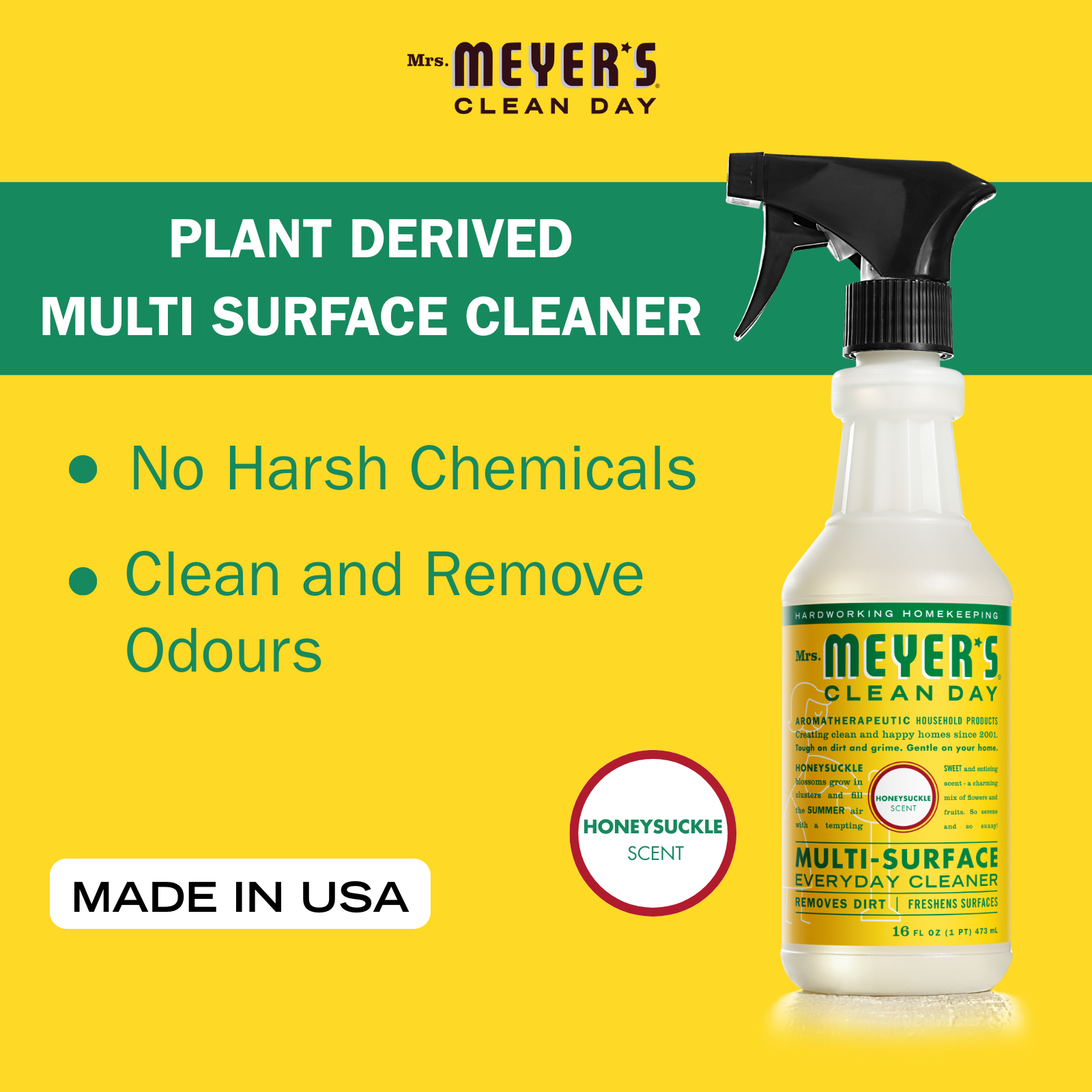 Mrs Meyers Multi Surface Cleaner Honeysuckle 473 ML