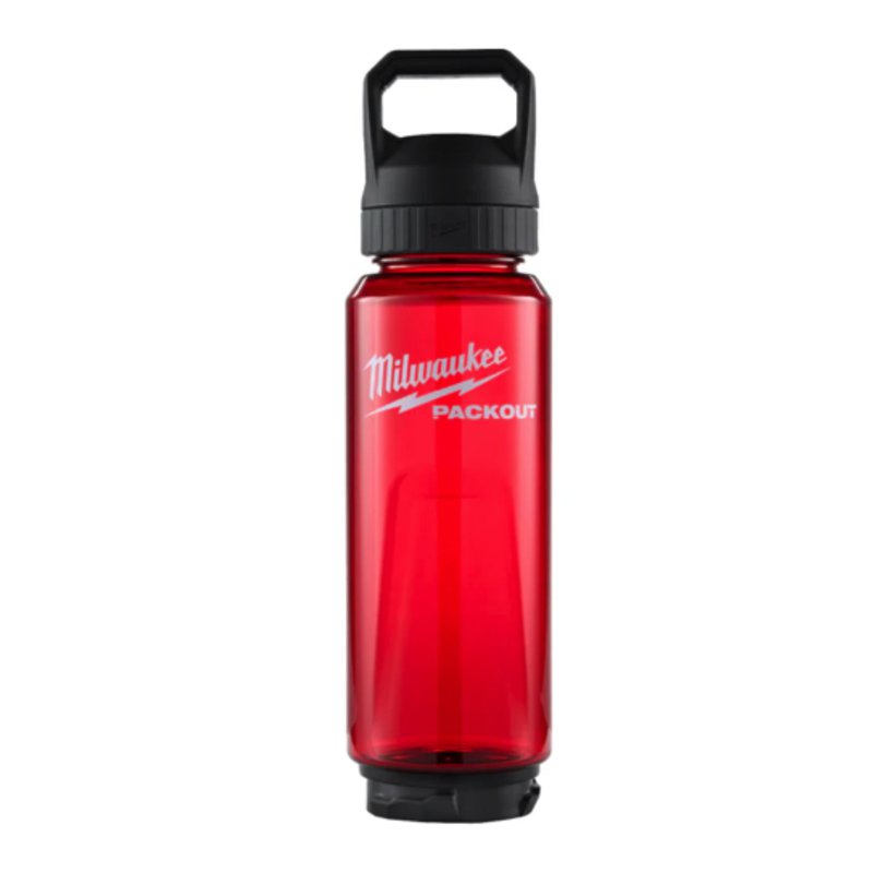 Milwaukee Packout Plastic Bottle with Chug Lid - Red