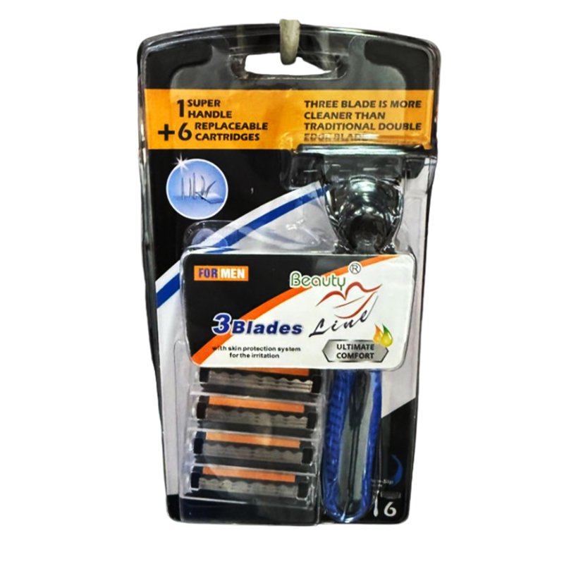Beauty Line Women’s 3-Blade Razor Set (1+6) 1 S