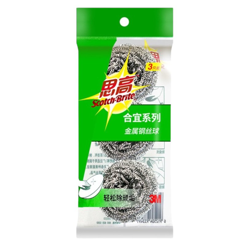 3M Scotch Brite Kitchen Sponge Steel Scrub 1 S