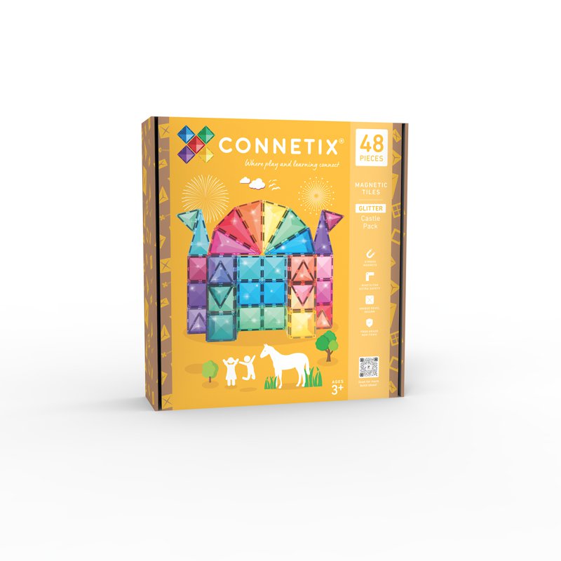 Connetix Tiles Glitter Castle Pack - Magnetic Tiles