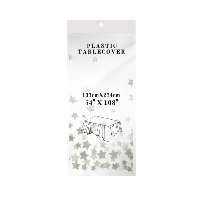 Wistech Home Disposable Tablecloth - Silver Stars