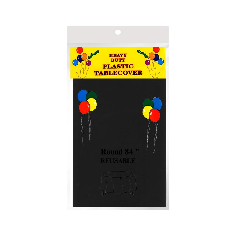 Wistech Home Disposable Round Tablecloth - Black