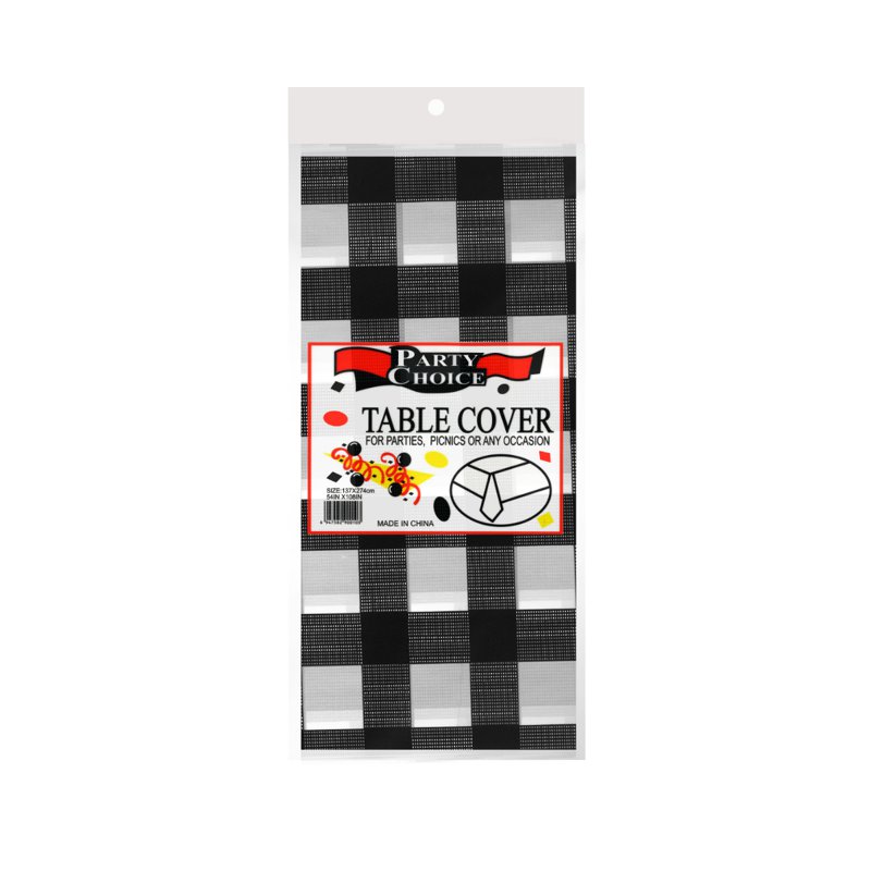 Wistech Home Disposable Tablecloth - Black White Checkered