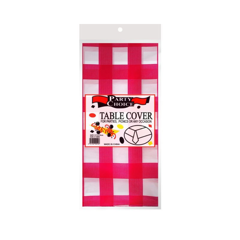 Wistech Home Disposable Tablecloth - Red White Checkered