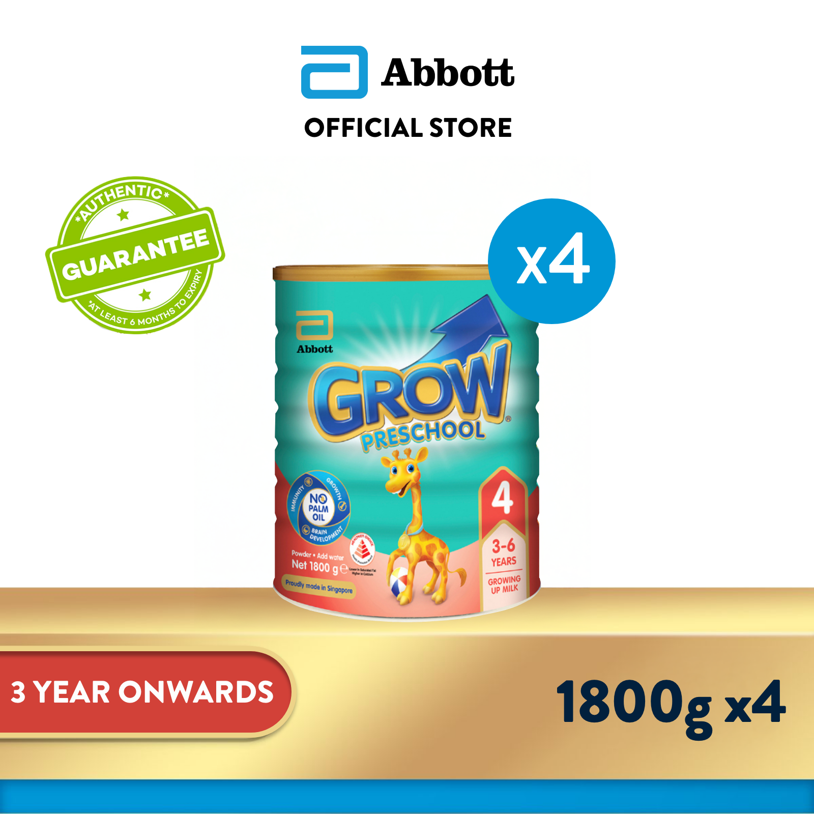 Abbott Grow Grow Growing Up Milk for Kids-Preschool Stage 4(3yrs onwards)