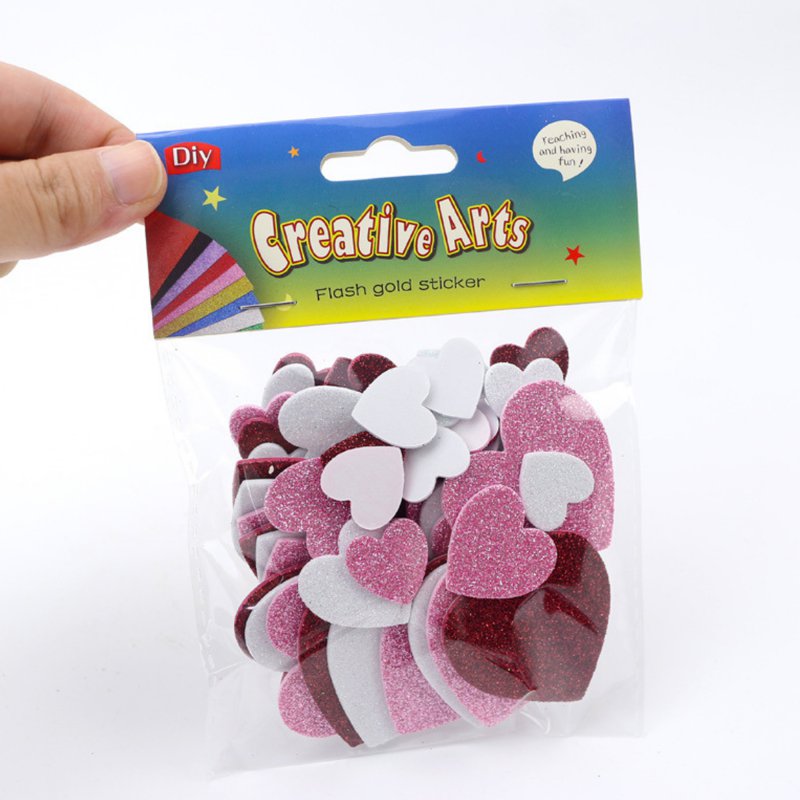 CozyNest Eva Stickers - 3-Heart Glitter