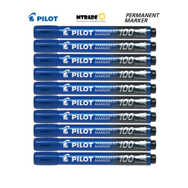 Pilot Bullet Point Permanent Marker - Blue (MPM-10F-L) 10 S