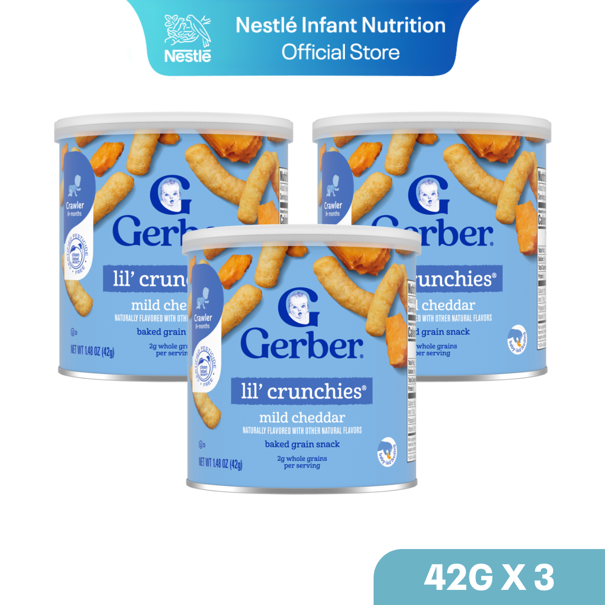 Gerber Lil Crunchies - Mild Cheddar - From 12 Months