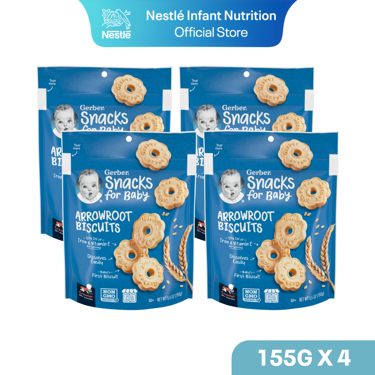 Gerber Arrowroot Biscuits - From 10 Months