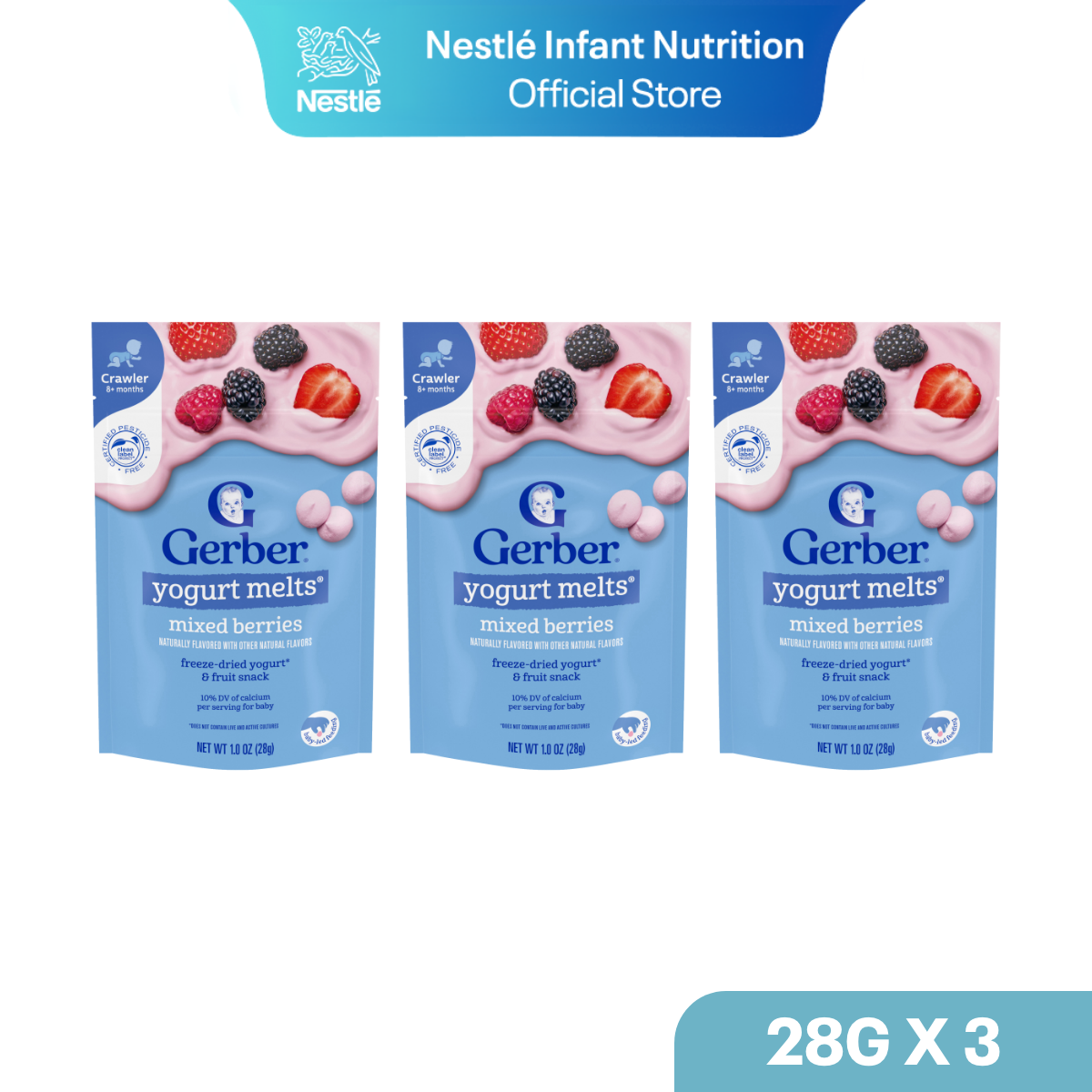Gerber Yogurt Melts - Mixed Berries - From 8 Months