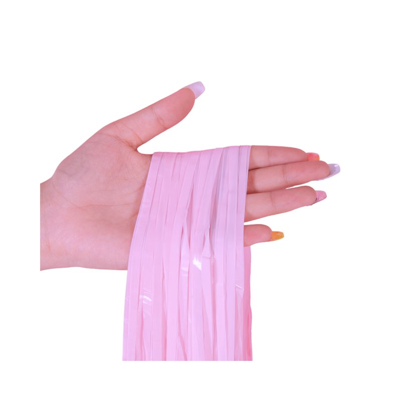 Cozy Nest Foil Party Curtain - Macaron Light Pink