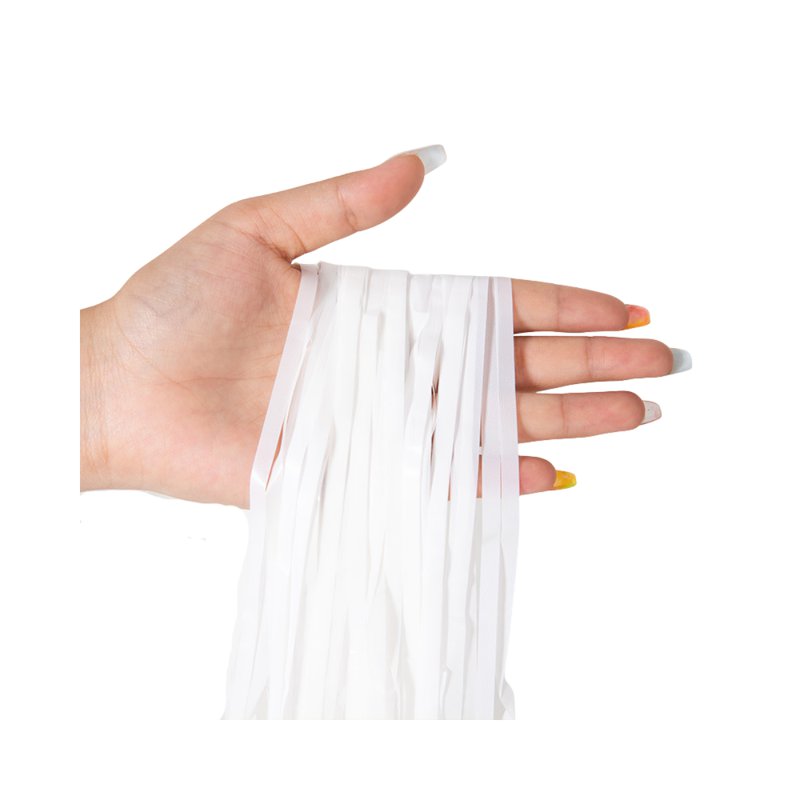 Cozy Nest Foil Party Curtain - Macaron White