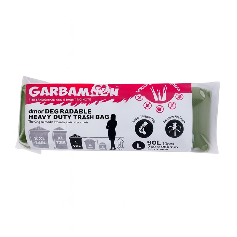 Garbamon Degradable Heavy Duty Trash Bags - Large Size 10 S
