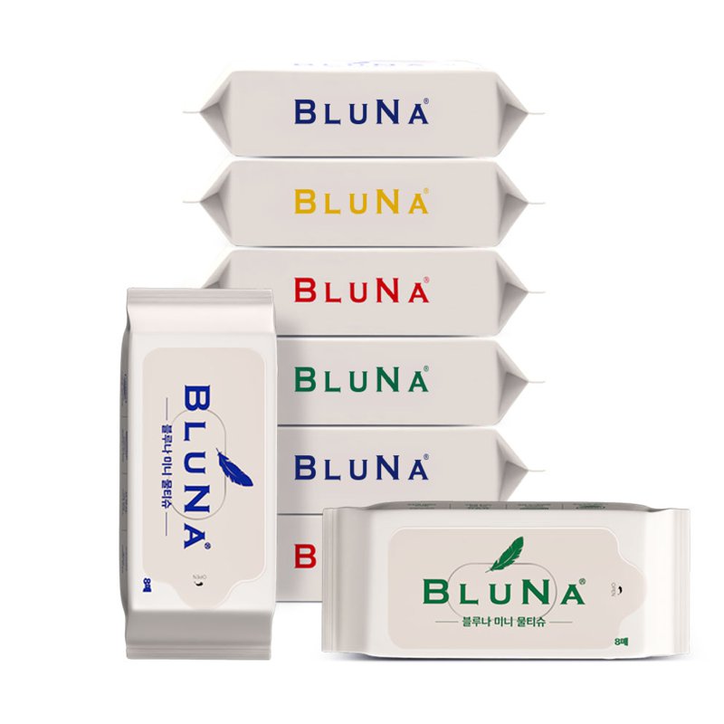 Bluna Mini Pocket-sized Wet Wipes 8 x 8 S