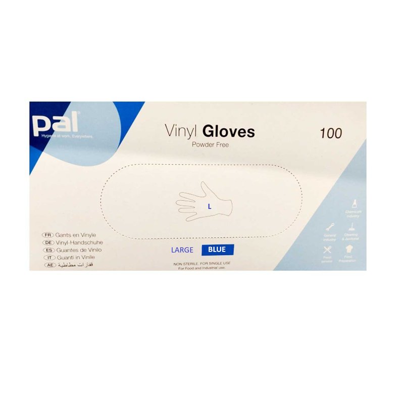 PAL Powder Free Disposable Nitrile Glove - L (Blue) 100 S