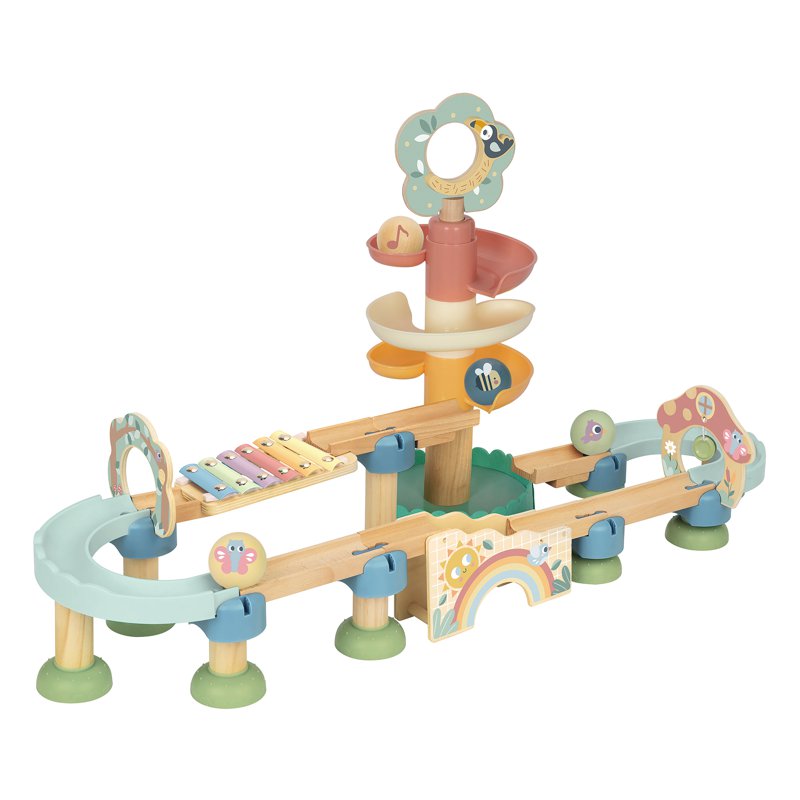 Tookytoy Montessori Learning Wooden Ball Drop Track Set