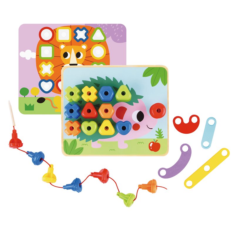 Tookytoy Montessori Learning Wooden Rainbow Stacking Peg Toy